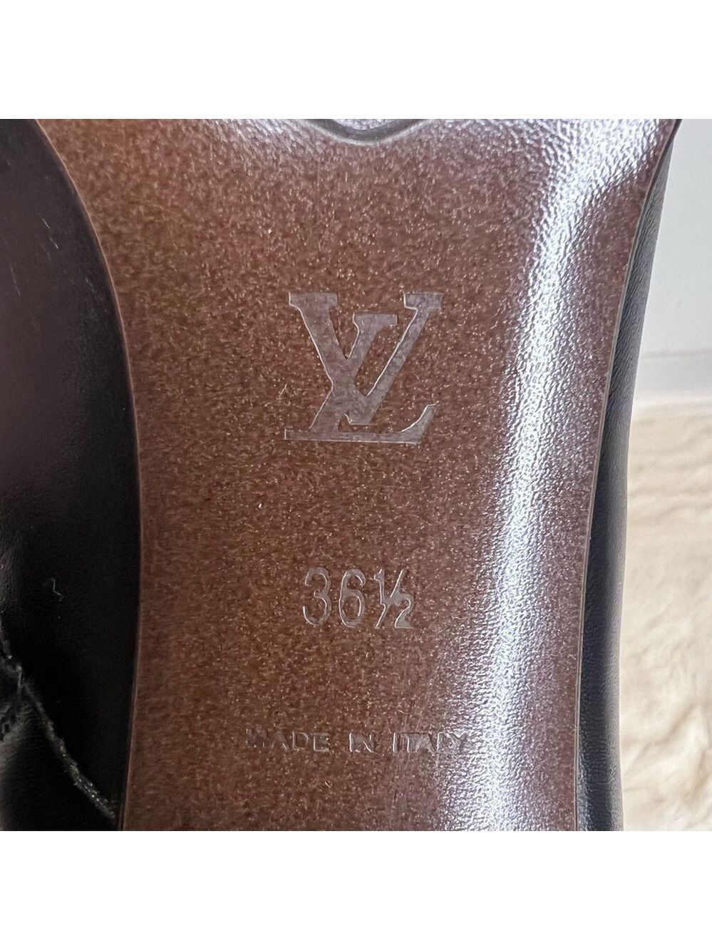 ❤️ LOUIS VUITTON🌷HOST PICK🌷LEATHER ANKLE BOOTS BLACK 6.5 (36.5) - Picture 14 of 16